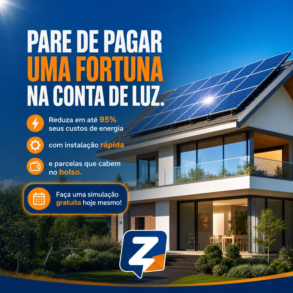 Arte de energia solar criada pelo Zé Post