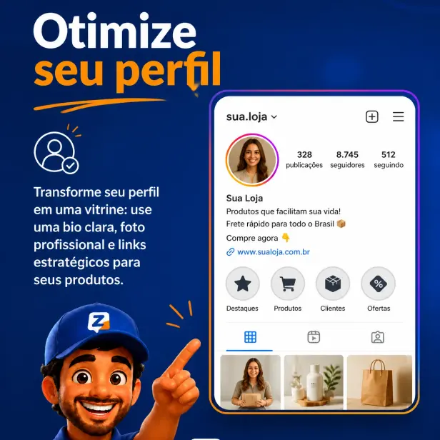 Slide 2 do carrossel: "Otimize seu perfil"