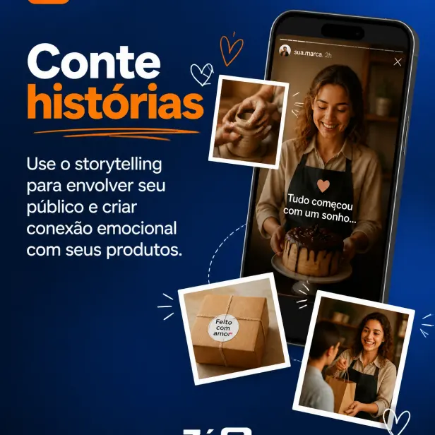 Slide 3 do carrossel: "Conte histórias"